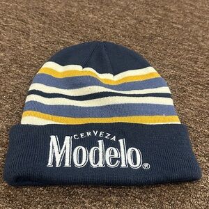 EUC! CERVEZA MODELO RIB KNIT Blue BEANIE Unisex One Size Fits Most